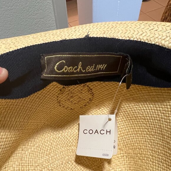 NWT Coach Maria Hat in Camel Minor Flaw in Weave main image 4